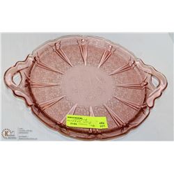 PINK DEPRESSION GLASS PLATTER