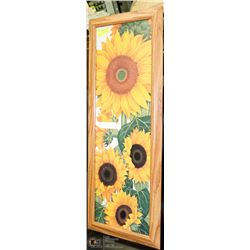 FRAMED SUNFLOWER PRINT  39 1/2"L X 15"W