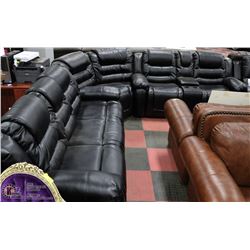 NEW BLACK DELUXE RECLINING CONSOLE SECTIONAL