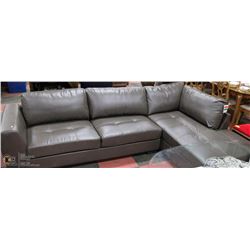 NEW GREY LEATHERETTE 'L' SHAPED SECTIONAL