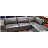 Image 1 : NEW GREY LEATHERETTE 'L' SHAPED SECTIONAL