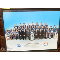FRAMED THE OILERS 1990 STANLEY CUP TEAM PICTURE
