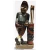 Image 1 : LARGE VINTAGE GOLFER SOLID WOOD  STATUE 31"TALL