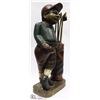 Image 2 : LARGE VINTAGE GOLFER SOLID WOOD  STATUE 31"TALL