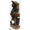Image 4 : LARGE VINTAGE GOLFER SOLID WOOD  STATUE 31"TALL