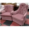 Image 1 : PAIR OF VINTAGE DUSTY ROSE ROCKING CHAIRS