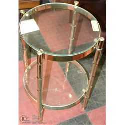 METAL AND GLASS END TABLE