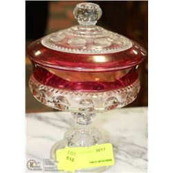VINTAGE GLASS LIDDED DISH