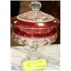 Image 1 : VINTAGE GLASS LIDDED DISH