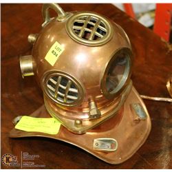 COPPER AND BRASS DIVERS HELMET LAMP
