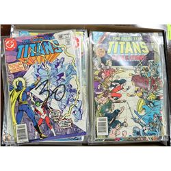 BOX OF OLD "TEEN TITANS" COMICS FROM THE 1980'S