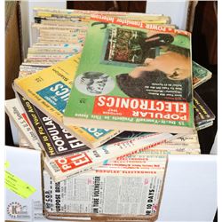 BOX OF 1950S POPULAR ELECTRONICS MAGAZINES
