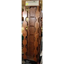 WOOD GREETING CARD ROTATING STAND W/ WHEELED BASE