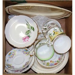 BOX OF ASSORTED CHINA
