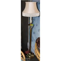 BRASS AND GLASS FLOOR LAMP