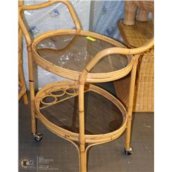 OVAL BAMBOO TEA CART