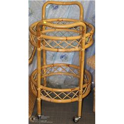 ROUND BAMBOO TEA CART