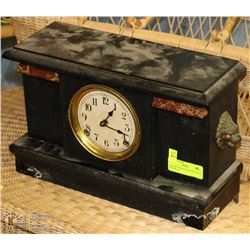ANTIQUE WOODEN MANTEL CLOCK FOR REPAIR