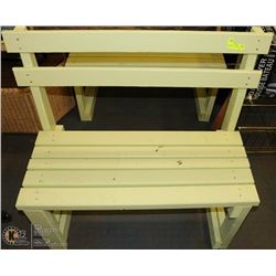 COLORED WOOD BENCH YELLOW 38"X19"