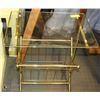 Image 1 : BRASS TONE AND GLASS MAGAZINE RACK