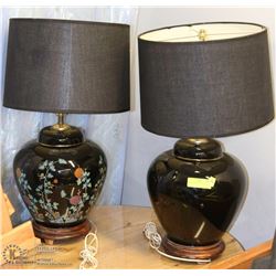 VINTAGE PAIR OF BLACK LAMPS