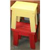 Image 1 : LOT OF 2 ASSORTED WOOD GARDEN STOOLS