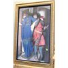 Image 1 : MEDIEVAL STYLE FRAMED PRINT W/ VELVET MAT