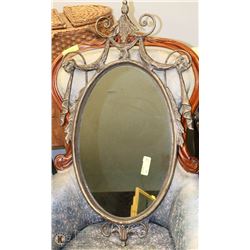 VINTAGE METAL WALL HANGING MIRROR