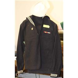 WWII UNITED STATES NAVY UNIFORM, PANTS TOP AND HAT