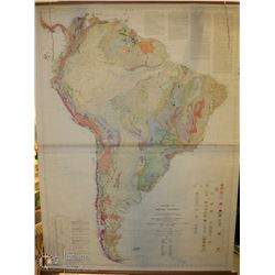 1940S LINEN MAP OF SOUTH AMERICA