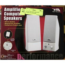 SET OF TWO NEW AMPLIFIED COMPUTER SPEAKERS