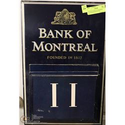 ANTIQUE BANK OF MONTREAL CALENDER MADE OF TIN