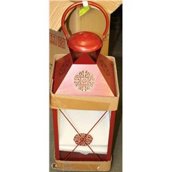LARGE RED N GOLD CANDLE LANTERN