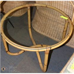 BAMBOO ROUND GLASSTOP TABLE
