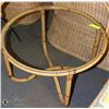 Image 1 : BAMBOO ROUND GLASSTOP TABLE