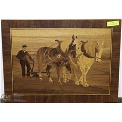 HANDCRAFTED MARQUETRY BY S.KLOTSCHE OF HORSES