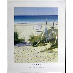 Fine Art Print "The Blue Bicycle" by Henri Devil
