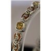 Image 2 : Fancy Sterling Silver Lab Golden Sapphire Bracelet. (1B)