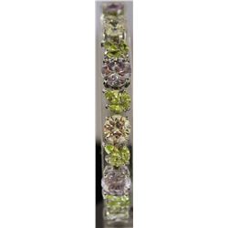 Stunning Sterling Silver Lab Multi Gem Stones Bracelet. (4B)