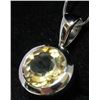 Image 2 : Beautiful Sterling Silver Lab Golden Citrine Pendant. (17B)