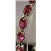 Image 2 : Very Fancy Sterling Silver Lab Pink Sapphire Bracelet. (23B)