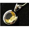 Image 1 : Fancy Sterling Silver Lab Golden Sapphire Pendant. (43B)