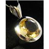 Image 2 : Fancy Sterling Silver Lab Golden Sapphire Pendant. (43B)