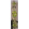 Image 1 : Fancy Sterling Silver Lab Peridot & White Topaz Bracelet. (97B)