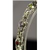 Image 2 : Very Fancy Sterling Silver Lab Multi Gem Stones Bracelet. (111B)