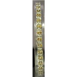Fancy Sterling Silver Lab Golden & White Sapphire Bracelet. (122B)