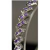 Image 2 : Fancy Sterling Silver Lab Tanzanite Bracelet. (157B)