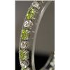 Image 2 : Very Fancy Sterling Silver Lab White Sapphire & Peridot Bracelet. (158B)