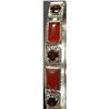 Image 1 : Fancy Sterling Silver Lab Garnet & Ruby Bracelet. (162B)