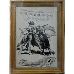 Signed Oil on paper Lopez Canito